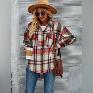 Women’s red plaid shacket
